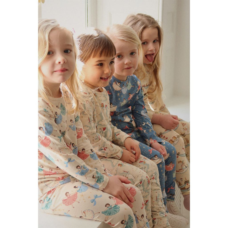 BASIC BLOUSE/PANTS SET GOTS -SNOW BOW BALLERINA