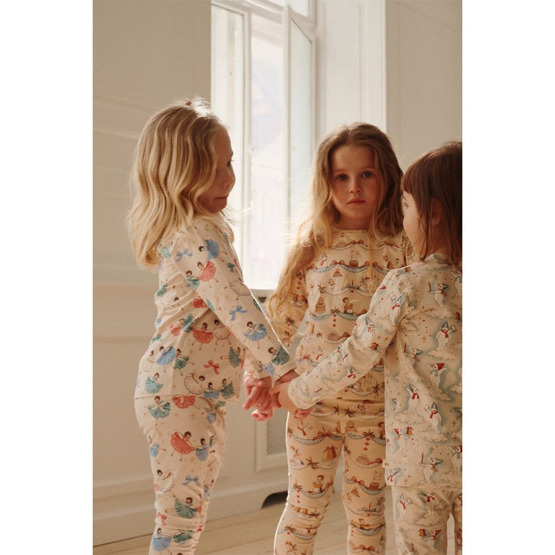 BASIC BLOUSE/PANTS SET GOTS -BOW BALLERINA