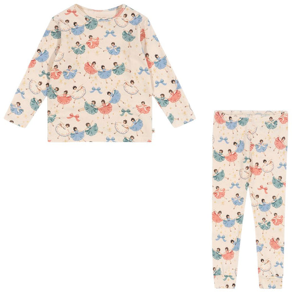 BASIC BLOUSE/PANTS SET GOTS -BOW BALLERINA