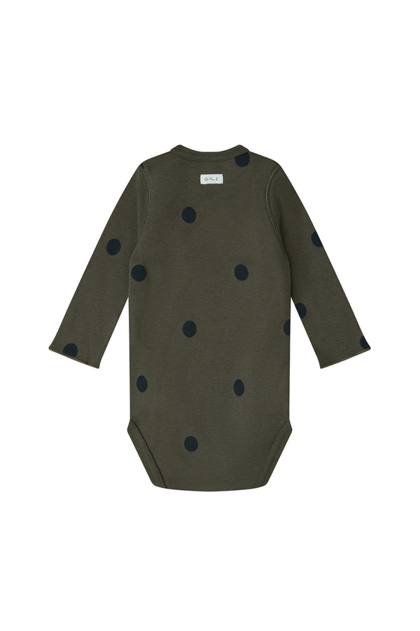 Olive Dots Wrap Bodysuit