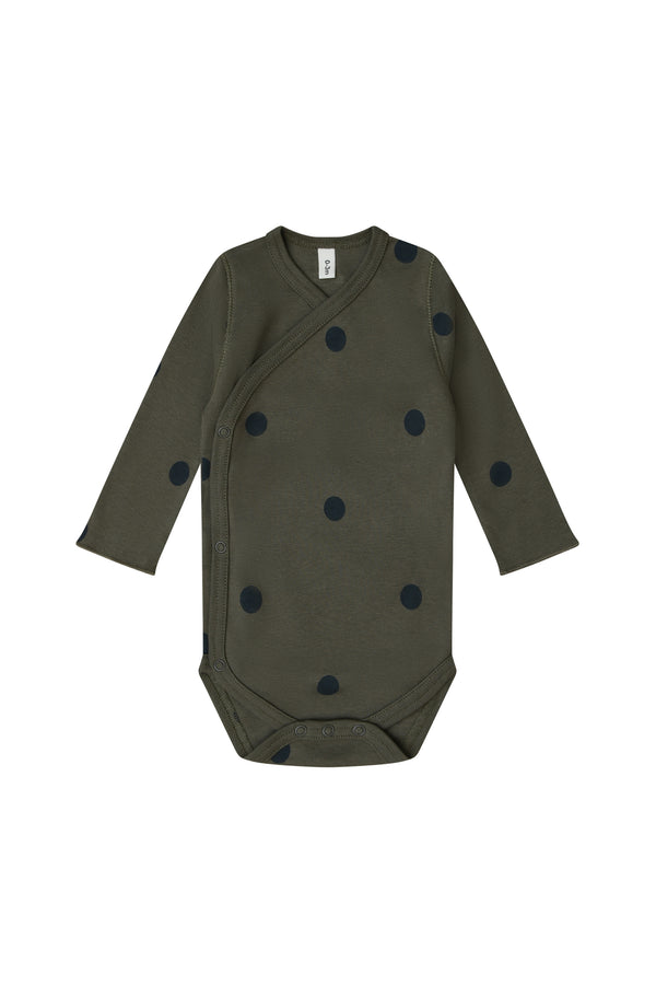 Olive Dots Wrap Bodysuit