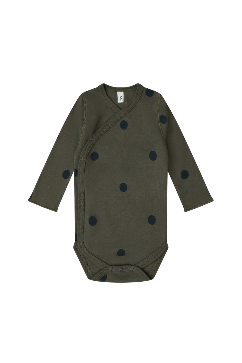 Olive Dots Wrap Bodysuit