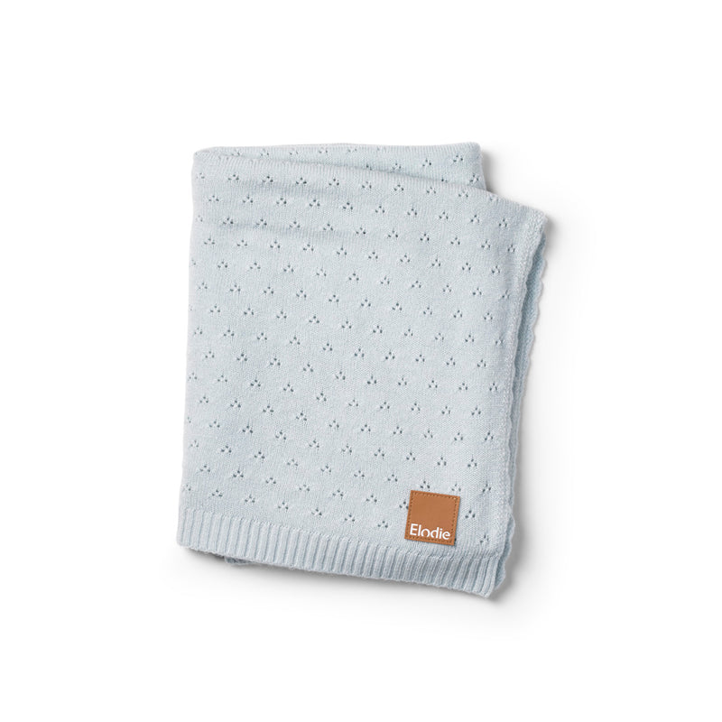 Pointelle Blanket-Bermuda Blue
