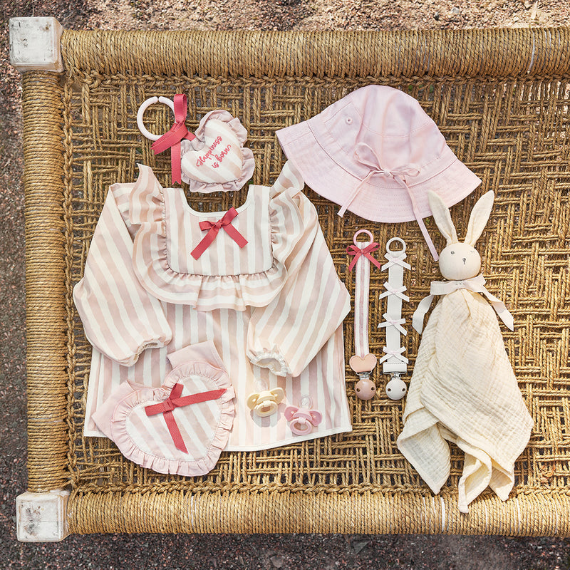 Longsleeved Baby Bib-Candy Stripes