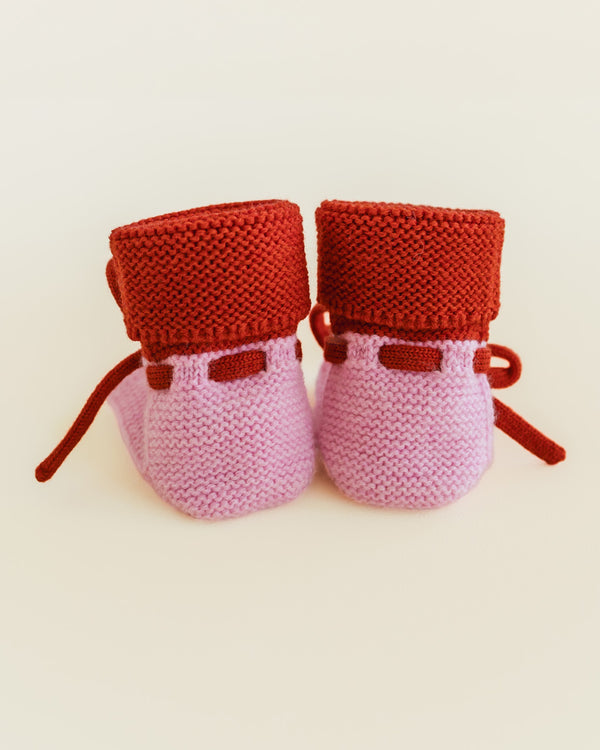 Booties 羊毛靴子-Cotton candy/Red