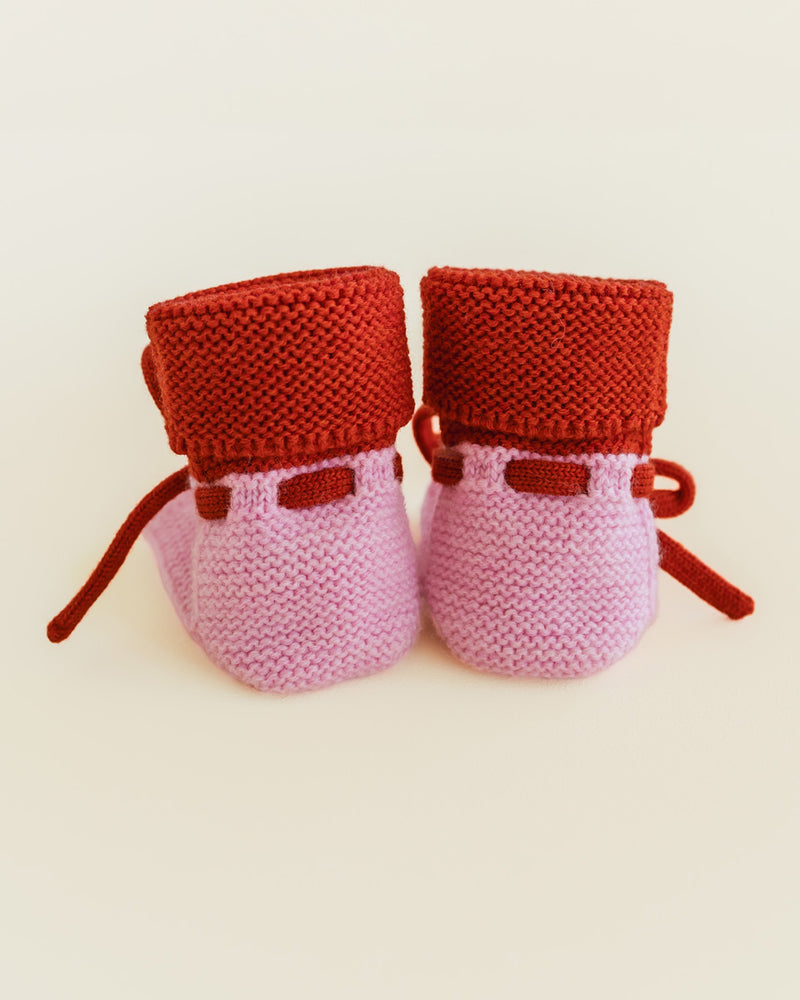 Booties 羊毛靴子-Cotton candy/Red