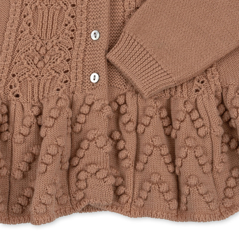 CABBY FRILL CARDIGAN-MAPLE SUGAR