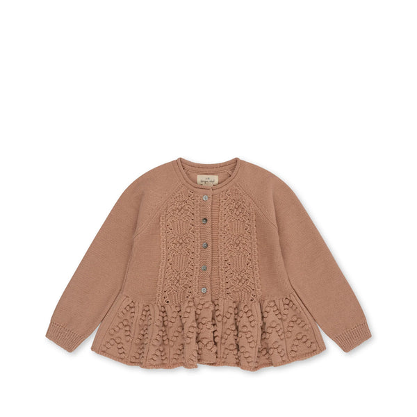 CABBY FRILL CARDIGAN-MAPLE SUGAR