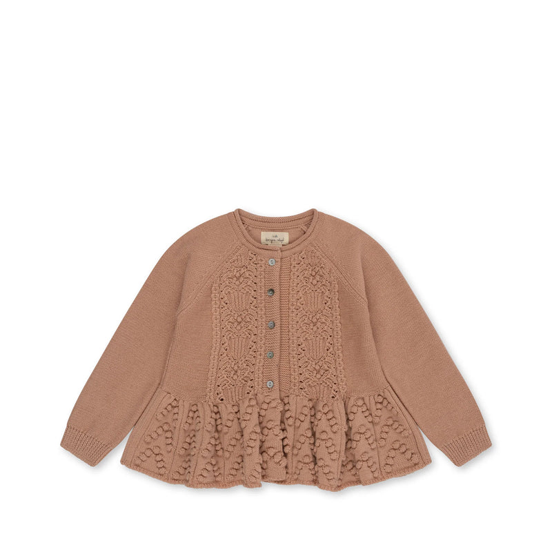 CABBY FRILL CARDIGAN-MAPLE SUGAR