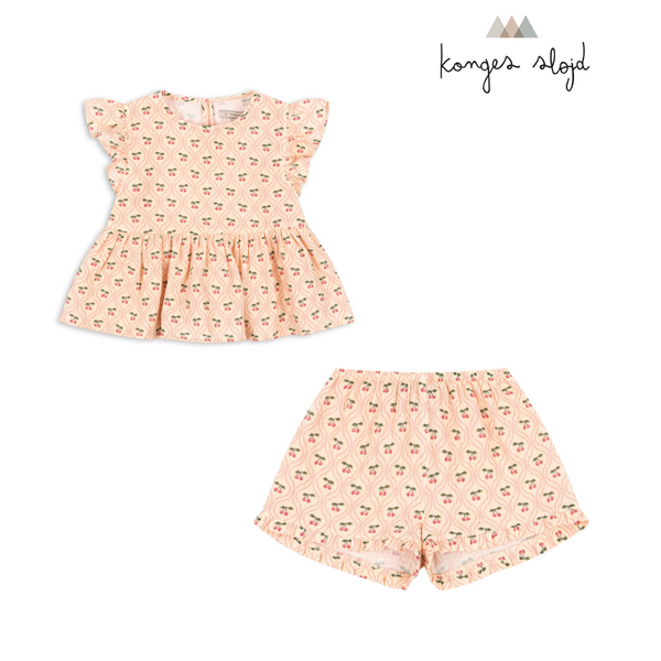 COCO SET GOTS-CHERRY PINK MOTIF