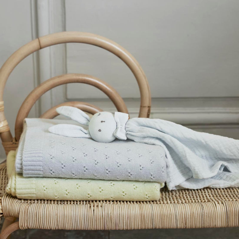 Pointelle Blanket-Bermuda Blue