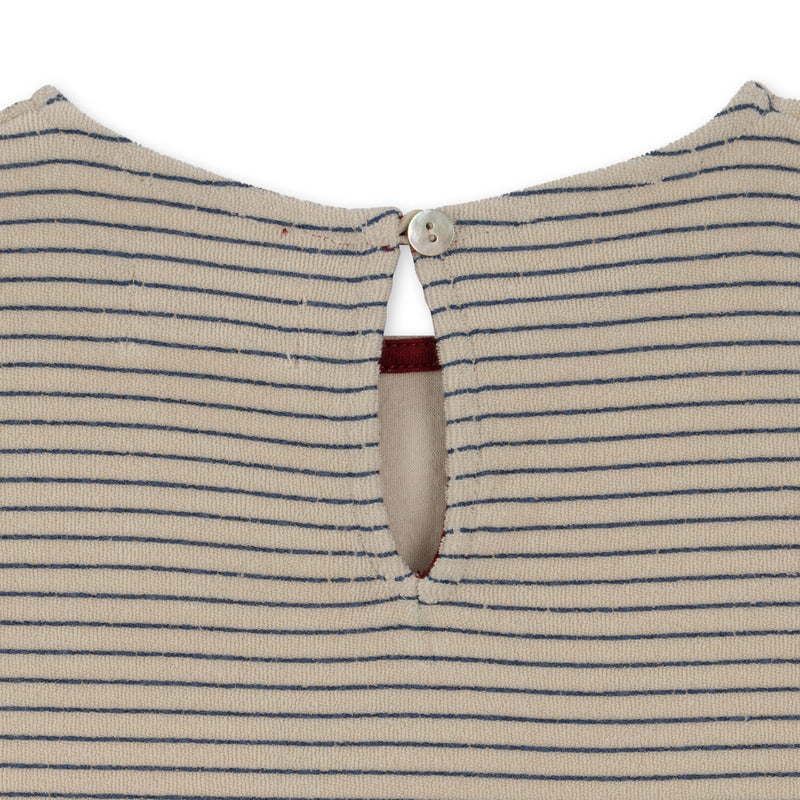 ITTY FRILL TEE GOTS-STRIPE BLUIE