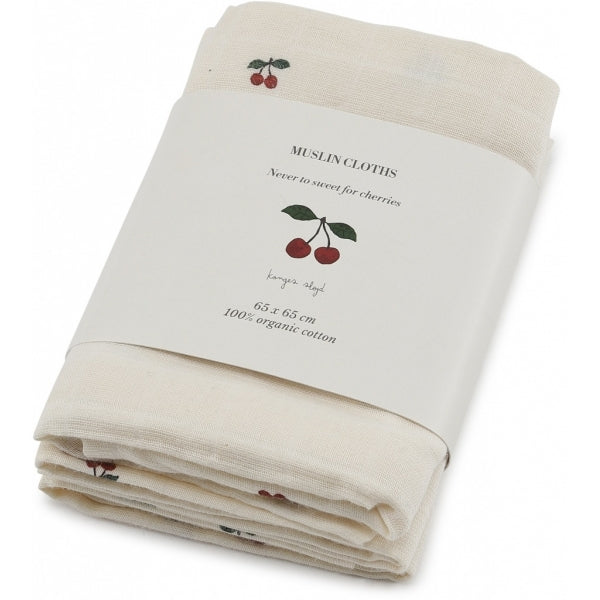 3 PACK MUSLIN CLOTH 3件裝有機棉包巾-CHERRY