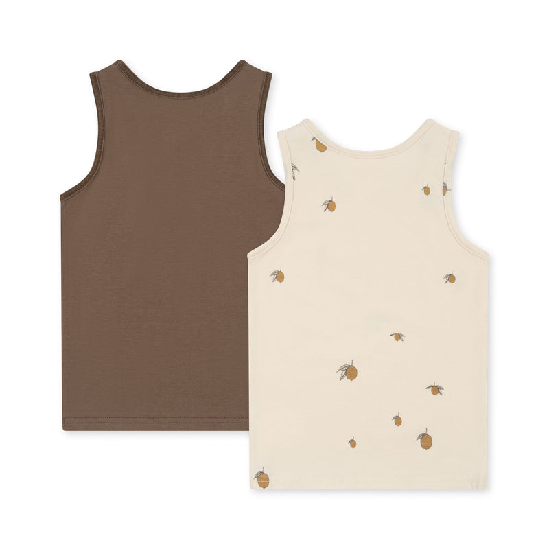 BASIC 2 PACK TANKTOP GOTS-LEMON/SHITAKE