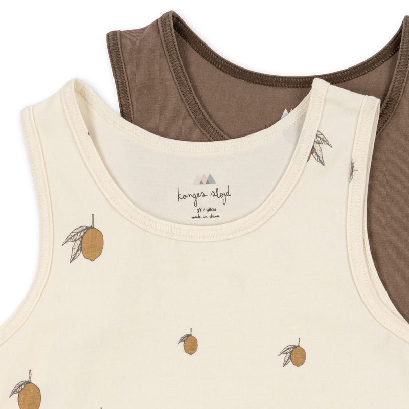 BASIC 2 PACK TANKTOP GOTS-LEMON/SHITAKE