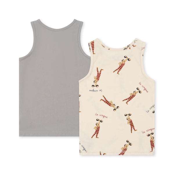 BASIC 2 PACK TANKTOP GOTS-STRONG MAN/ HARBOR MIST