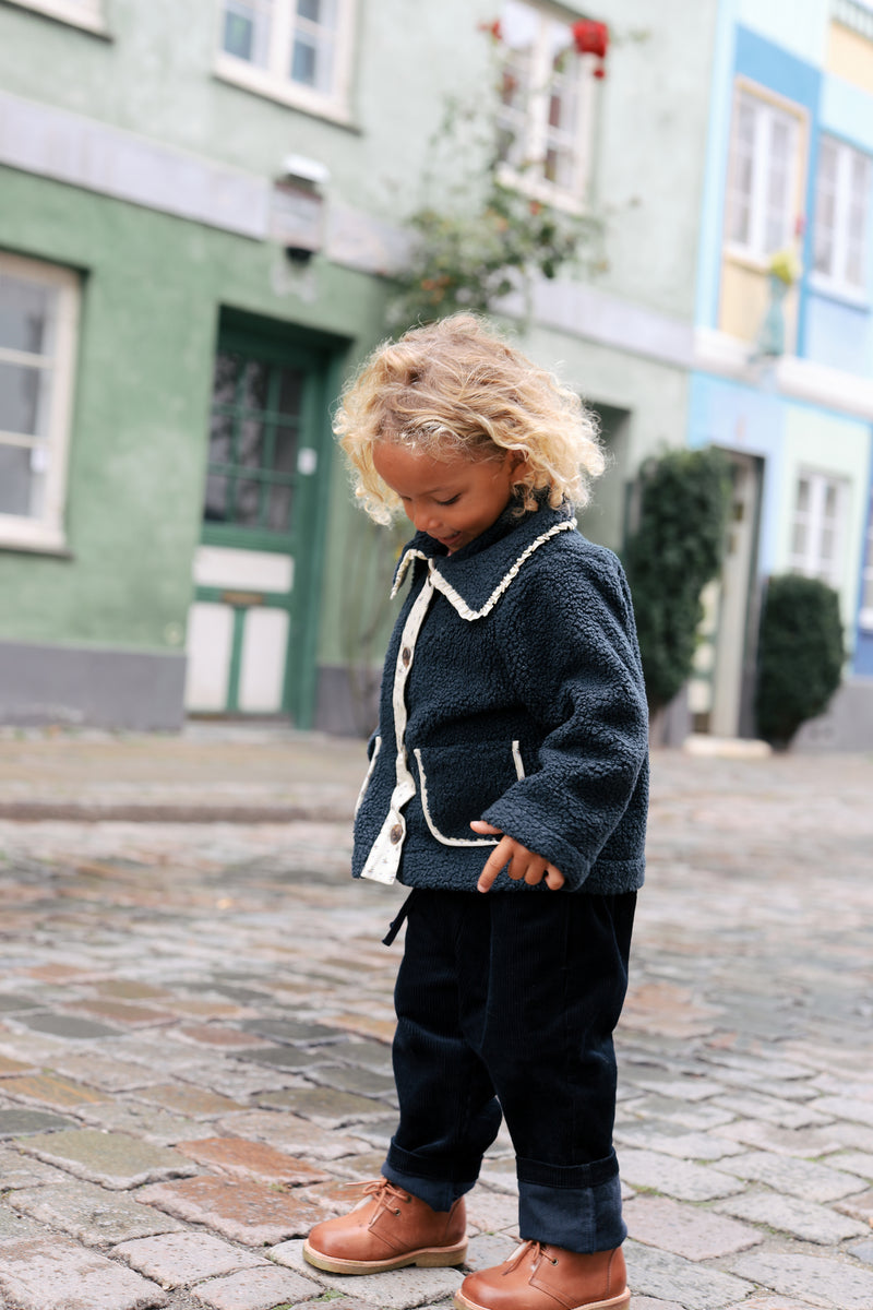 CALA COLLAR FRILL JACKET-OXFORD TAN