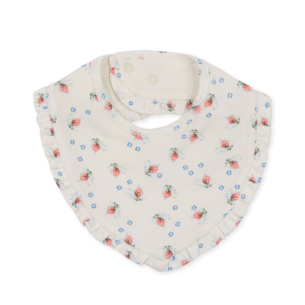 BASIC 2 PACK FRILL BIB-BRISE WHITE/NOUVELLE PEACH