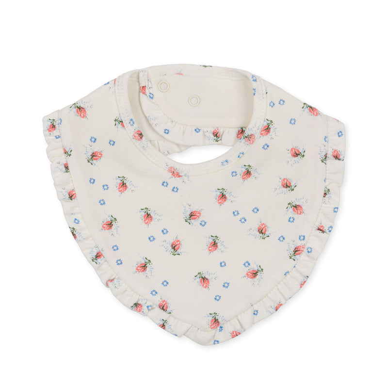 BASIC 2 PACK FRILL BIB-BRISE WHITE/NOUVELLE PEACH