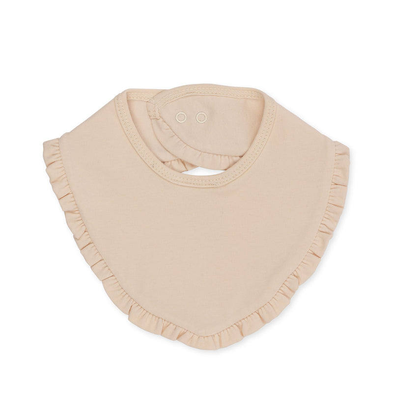 BASIC 2 PACK FRILL BIB-BRISE WHITE/NOUVELLE PEACH