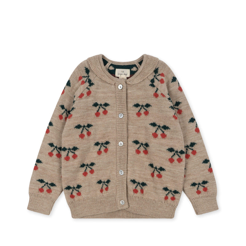 BELOU CHERRY KNIT CARDIGAN-CHERRY