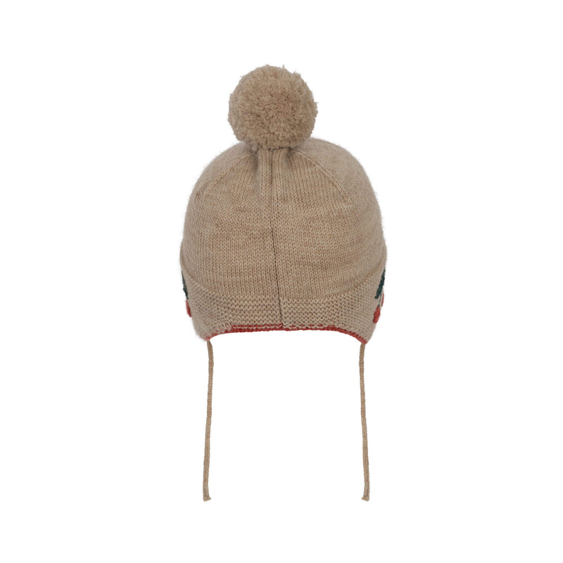 SONJA KNIT HAT-BEIGE MELANGE