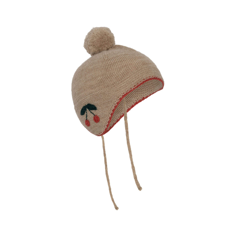 SONJA KNIT HAT-BEIGE MELANGE