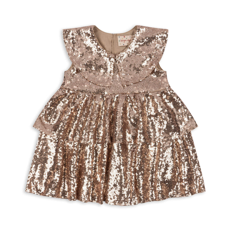 STARLA SEQUIN DRESS-GOLD BLUSH