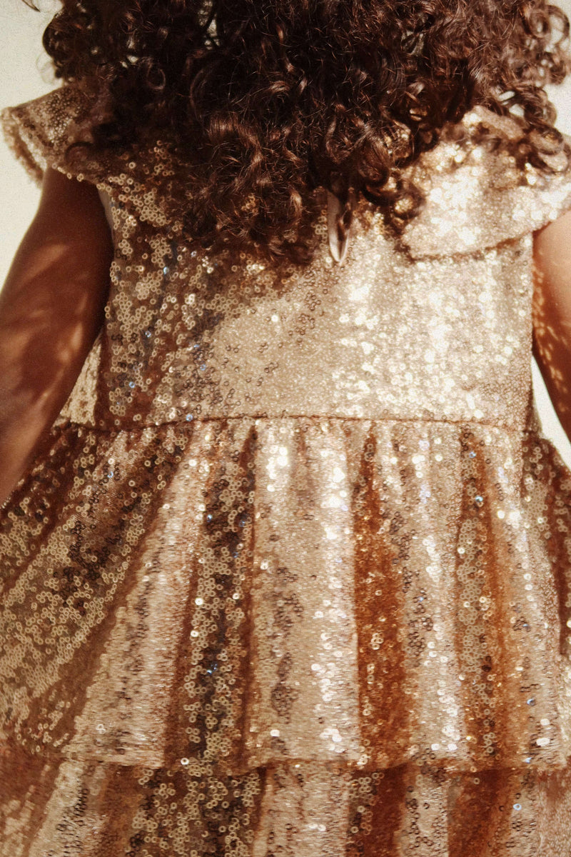 STARLA SEQUIN DRESS-GOLD BLUSH