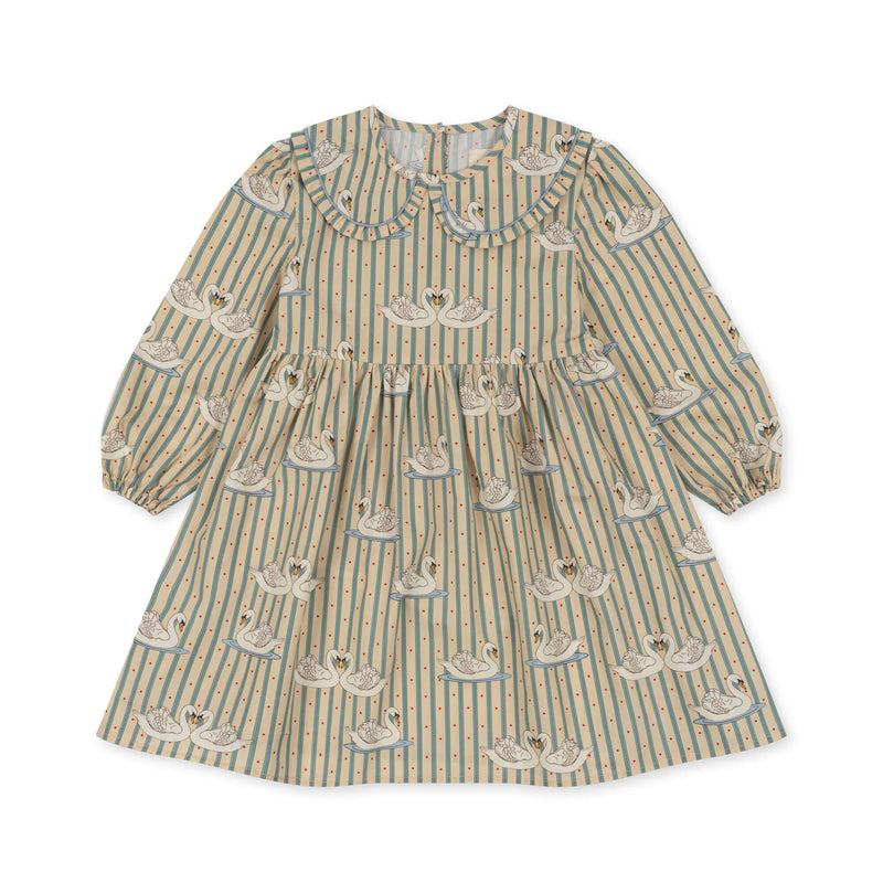 TUTI DRESS-SWAN STRIPE