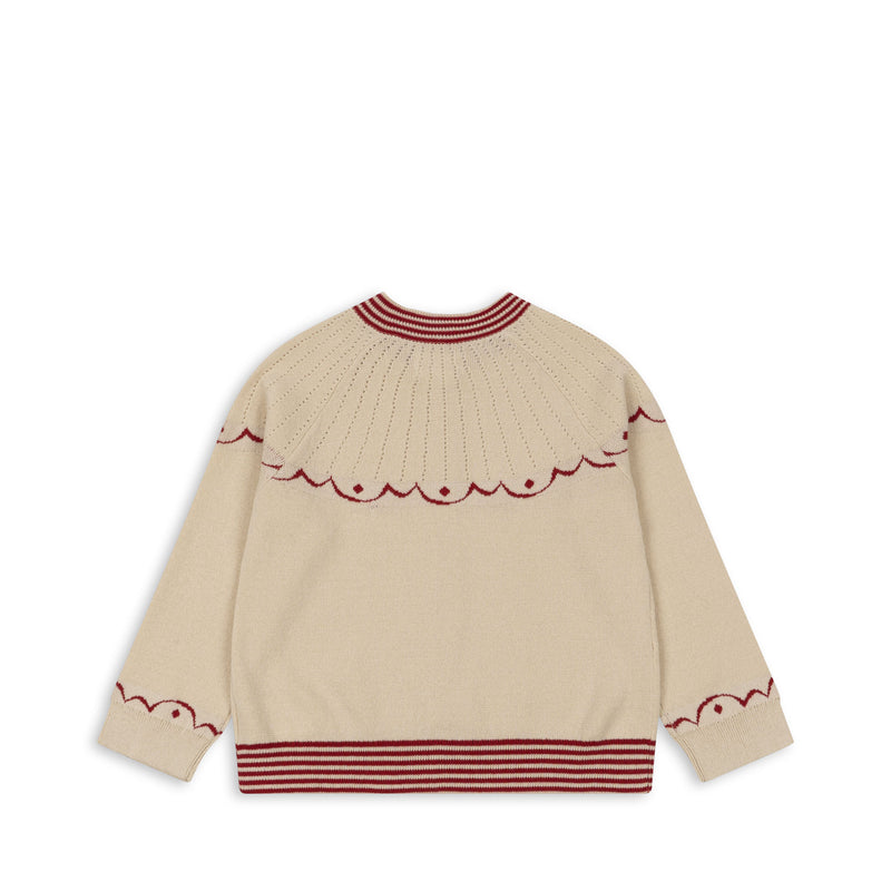 WHAMIE KNIT CARDIGAN GOTS-OFF WHITE