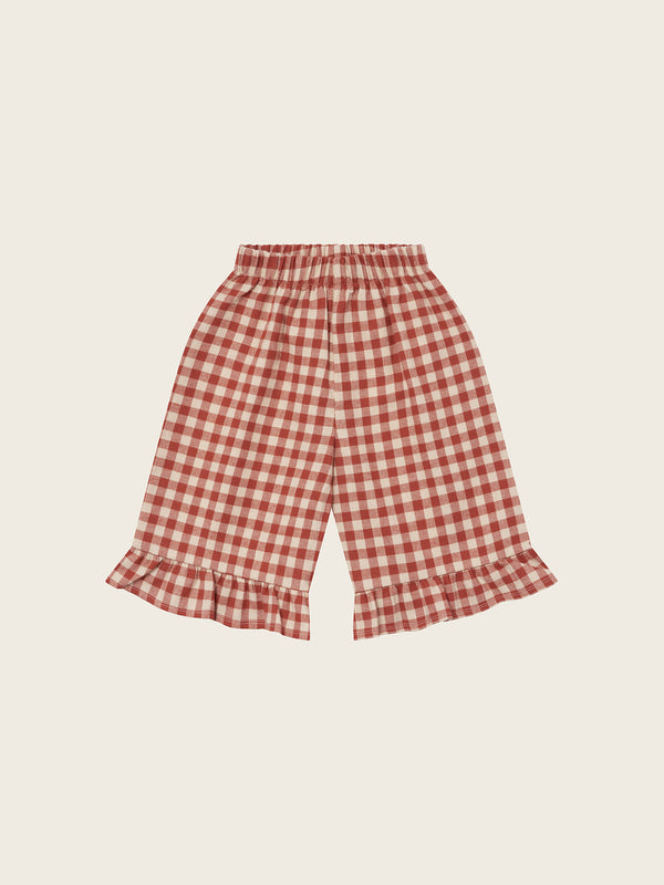 Paprika Gingham Frill Culottes