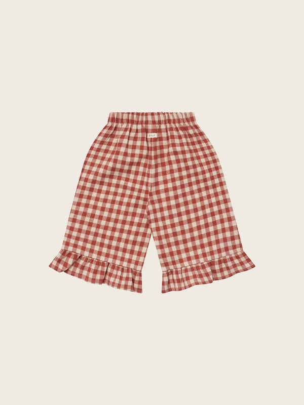 Paprika Gingham Frill Culottes
