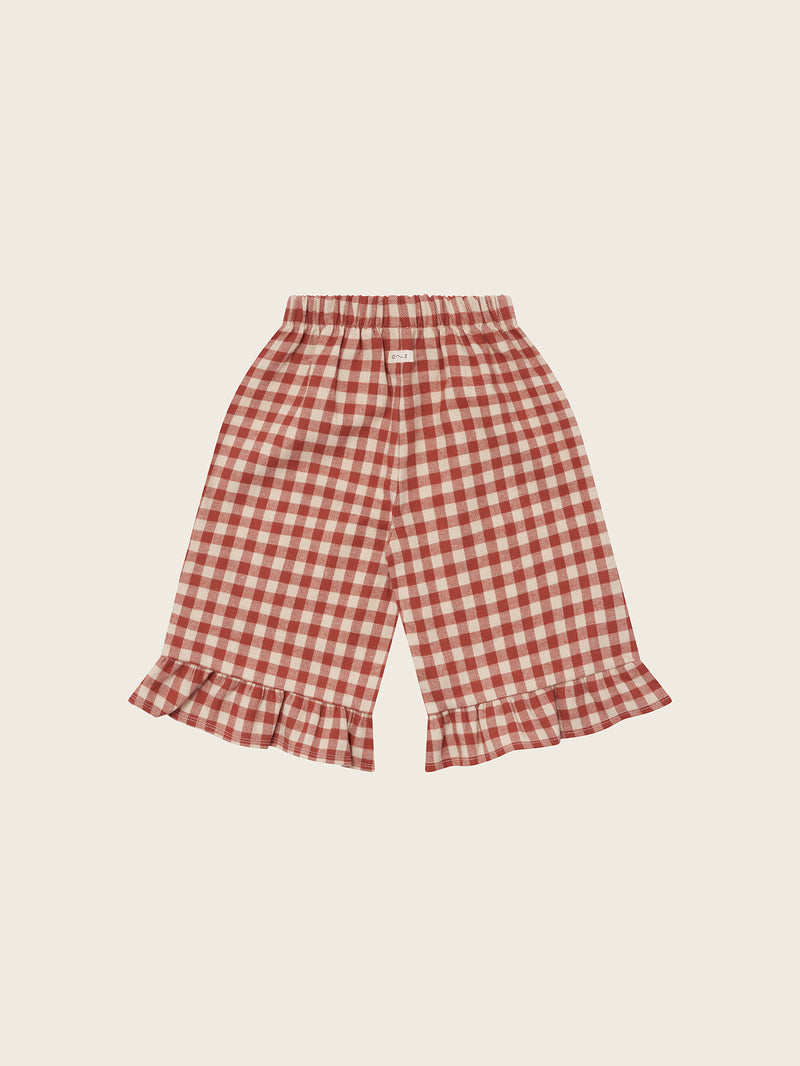 Paprika Gingham Frill Culottes