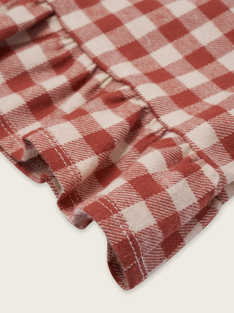 Paprika Gingham Frill Culottes