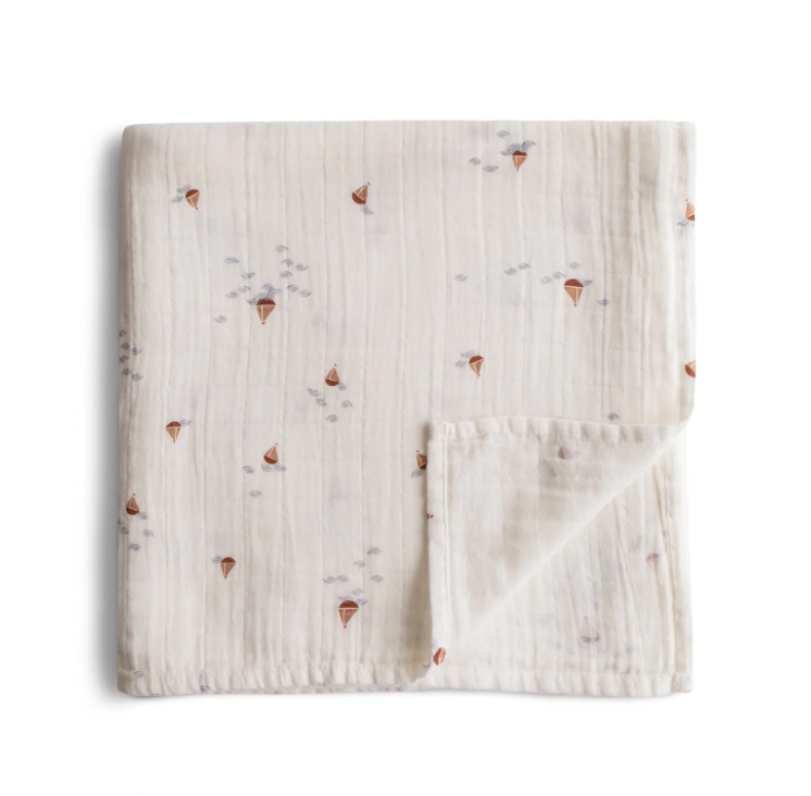 Swaddle Blanket Organic Cotton 有機棉紗巾 (Boats)