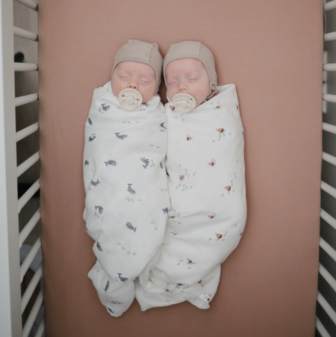 Swaddle Blanket Organic Cotton 有機棉紗巾 (Whales)