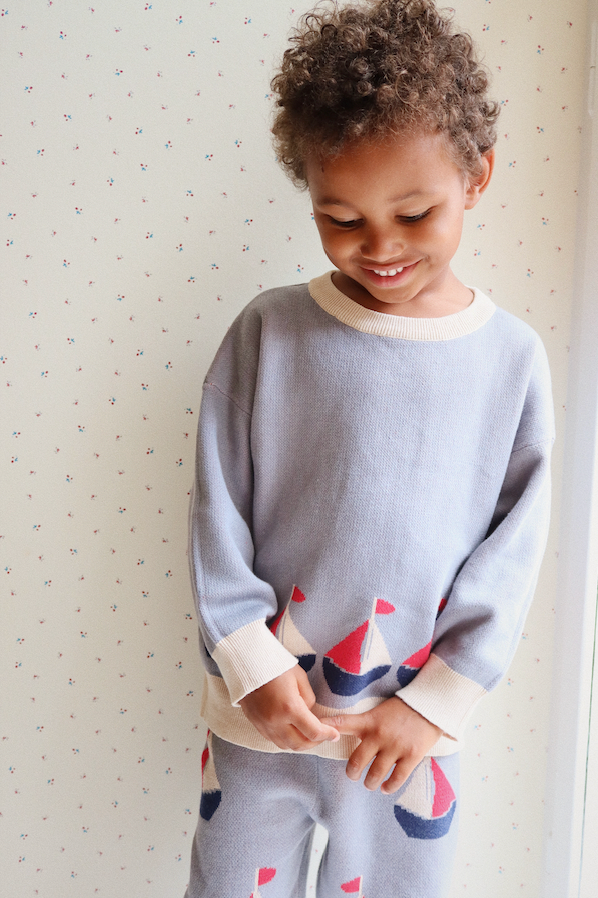 LAPIS KNIT BLOUSE GOTS-SAIL AWAY