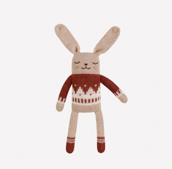 Bunny knit toy 小兔-羊鴕毛公仔 | sienna jacquard sweater