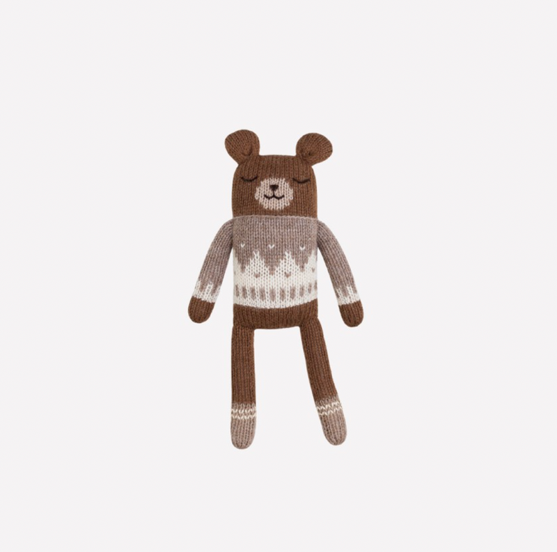 Teddy knit toy 羊鴕毛娃娃 | oat jacquard sweater