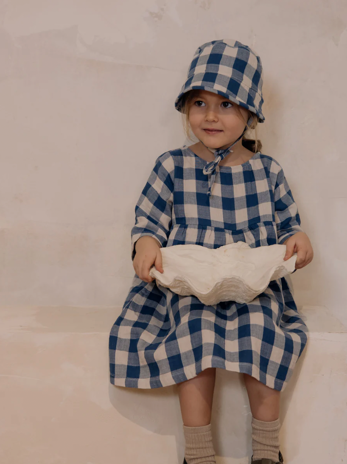 Pottery Blue Gingham Bucket Hat