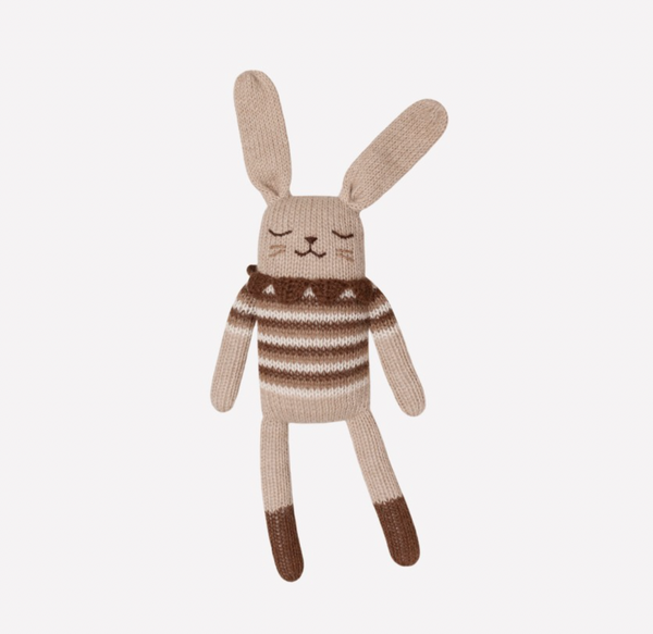 Bunny knit toy | sepia vintage top
