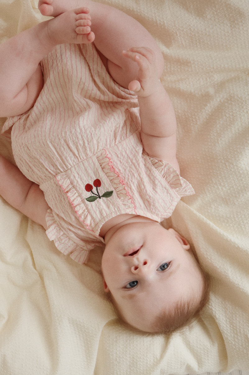 ELLIE SUN HAT GOTS-PEONY STRIPE