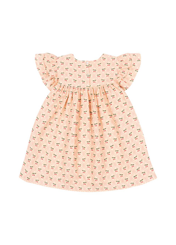COCO DRESS-CHERRY PINK MOTIF