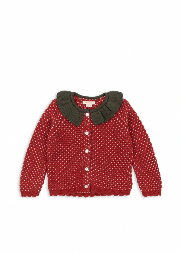 STRAWBERRY CARDIGAN-BARBADOS CHERRY