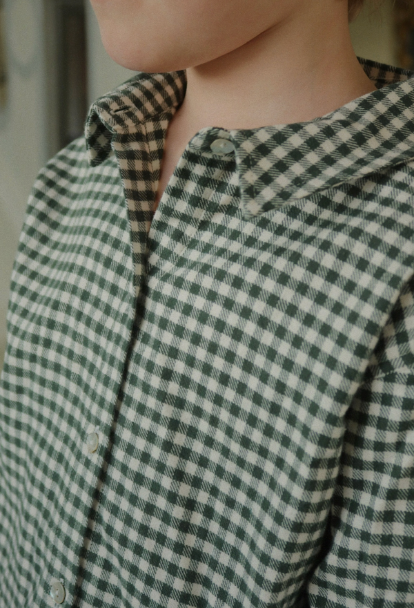 FORET LS SHIRT GOTS-GREEN CHECK