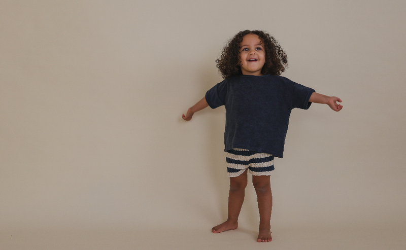 Navy Terry Boxy T-Shirt