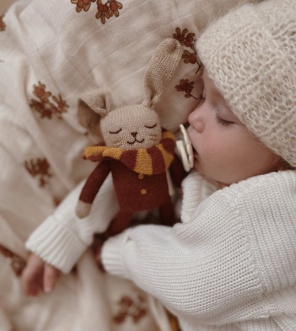 Bunny knit toy 小兔-羊鴕毛公仔| sienna striped collar