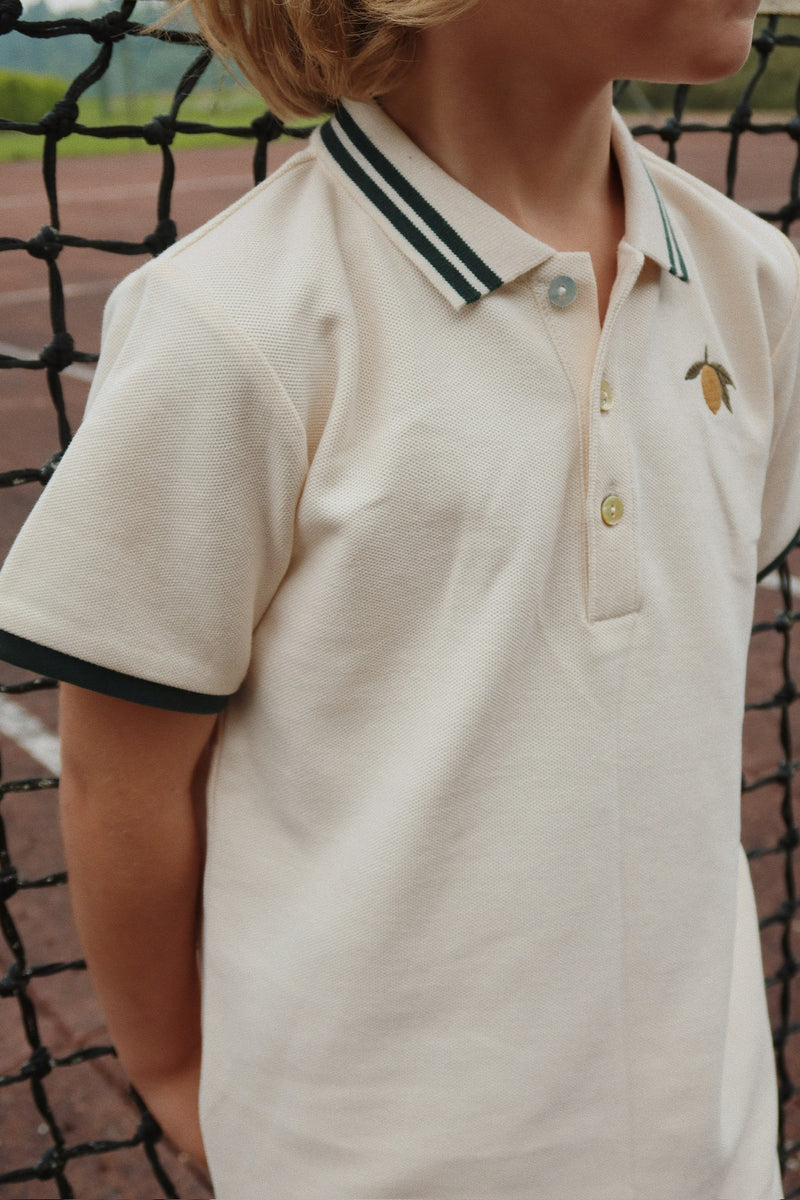 FLORIAN POLO SHIRT GOTS-ANTIQUE WHITE