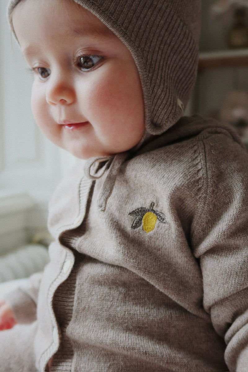 MATTOU KNIT ONESIE-LIGHT BROWN